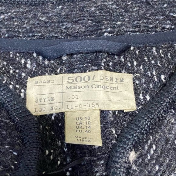500 MAISON CINQCENT Womens Wool Blend Open Cardigan Long Line Size 10 - Picture 4 of 8